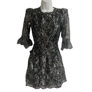 NWOT Vampire’s Wife X H&M Mystique Black and Silver Lace Mini Dress Goth